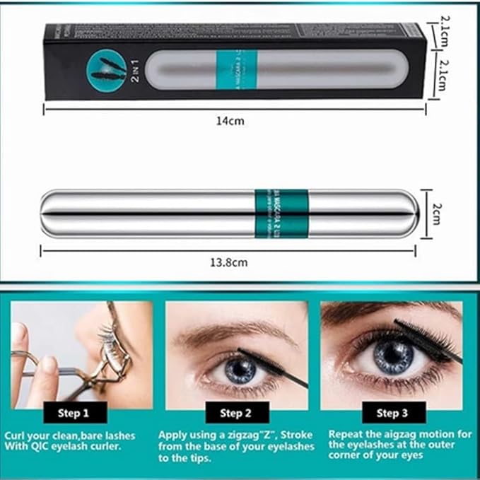 4d silk fiber mascara black volume and length，mascara 5x longer thickening and no clumping，long lash and waterproof
