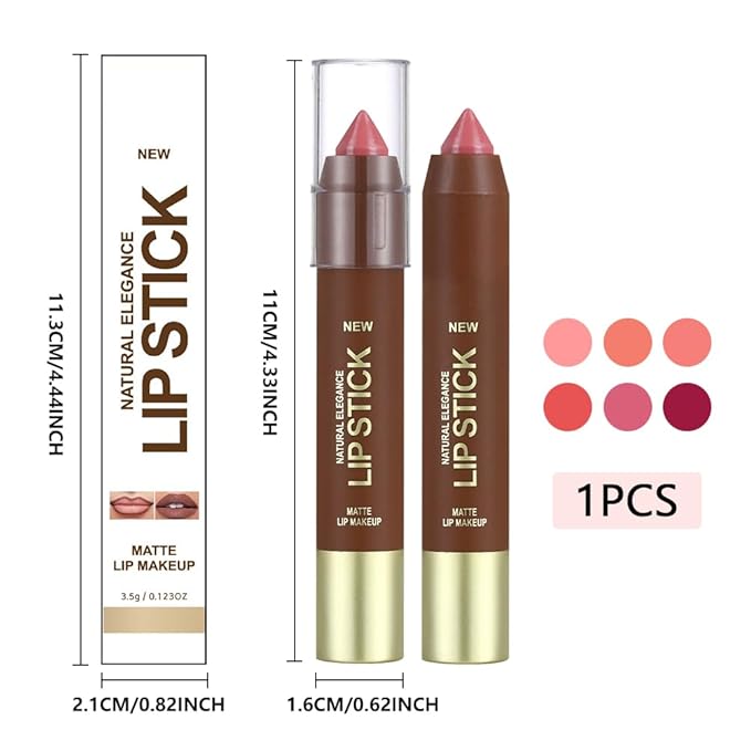 Matte Lipstick Crayon Set for Women, Ruby Red 24 Hour Lipstick Lip Liner Pencil, Neutral Lip Stick Lipliner Long Lasting Waterproof Smudge Proof, Vegan & Cruelty-Free, 04