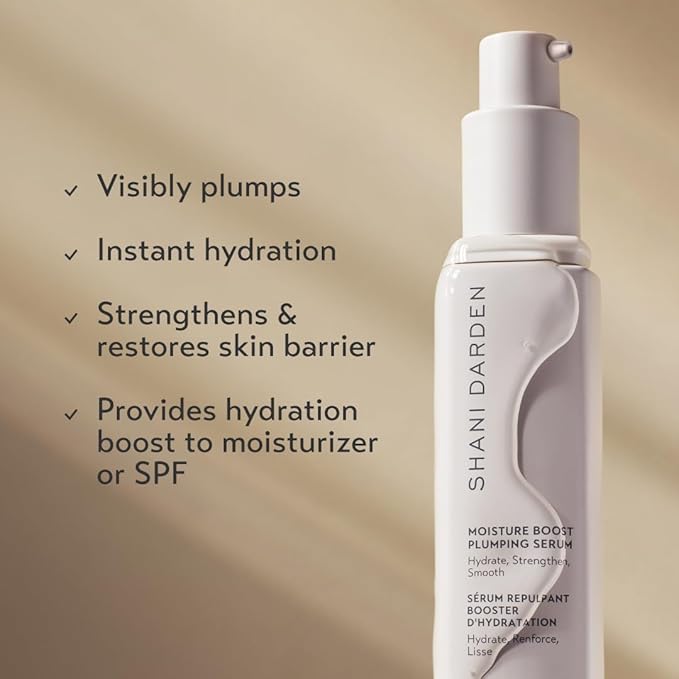 SHANI DARDEN SKIN CARE Moisture Boost Plumping Serum for Face, Moisturizing & Hydrating Face Serum with Snow Mushroom & Glycerin for Long-Lasting Hydration & Radiant, Dewy Skin, 1 fl oz