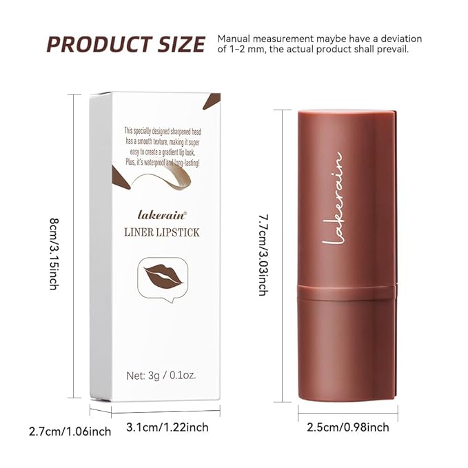 3PCS 2-in-1 Lip Liner and Lipstick Set - Matte Nude, Dark Brown, and Red Gradient Lip Liner Combo | Long Lasting, High Pigment, Waterproof Lip Pencil Set for Women