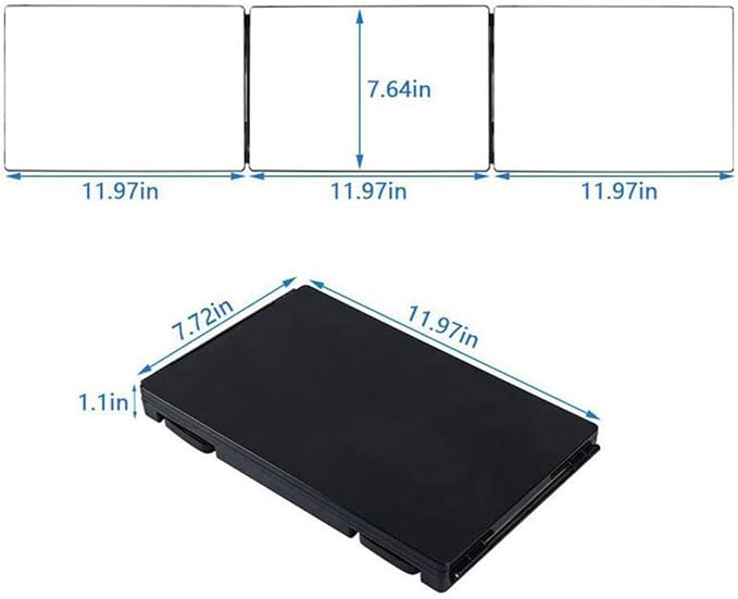 HIEEY 3 Way Mirror for Hair Cutting with LED,360 Trifold with Height Adjustable Telescoping Hooks,and 5X Magnification,for Makeup and Styling (Black)