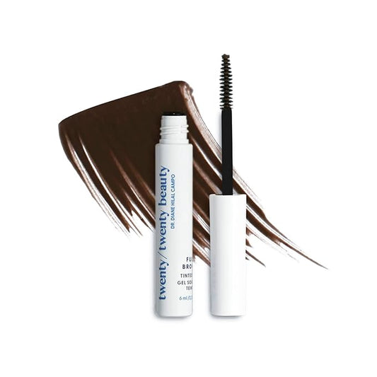 Full Brows Tinted Eyebrow Gel – Tinted Brow Gel for Fuller Eyebrows - Gentle & Safe for Sensitive Skin & Dry Eyes - Ophthalmologist Developed - Vegan, Cruelty-Free, Clean Ingredients (Dark Brown)