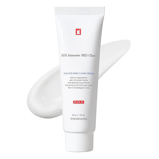 TOSOWOONG Ovalicin Skin Clear Cream, Skin Soothing, Moisturizing with Niacinamide and Sulfur, Korean Skincare, 50g, 1.76 oz.