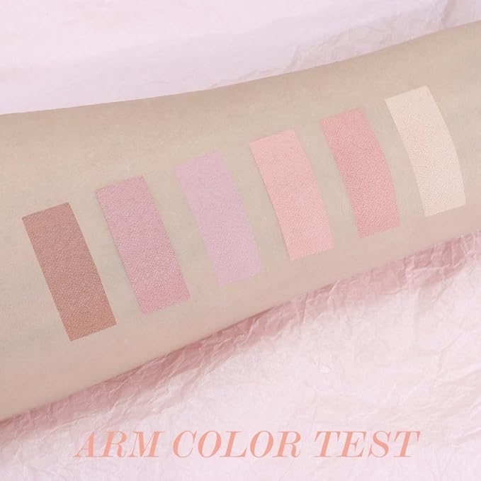 6Colors Glitter Matte Eyeshadow Palette, Natural Nude Brown Purple Coffee Shimmer Sparkly Eye Shadow Makeup, Warm Pastel Eyeshadows Palette, Long Lasting, Natural-Looking Women Girls Eye Shadow 01