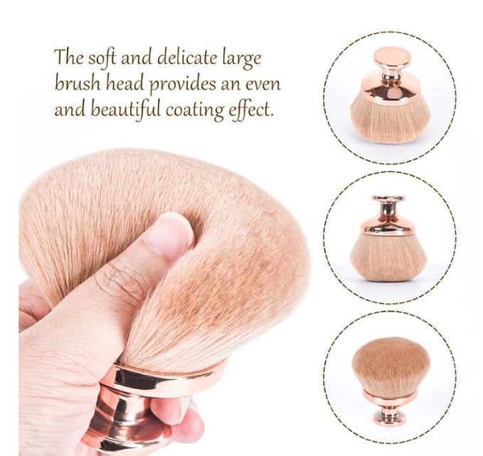 Large Kabuki Body Makeup Brush, Self-Tanning Applicator, Suitable for Mixed Bronzing Sun Protection Body Cream Dry and Wet Multi-Use, Evenly Apply 90mm Large Brush Head (golden)