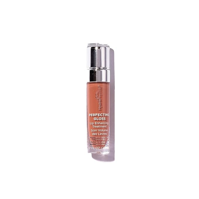 HydroPeptide Perfecting Gloss, Lip Plumping Gloss & Hydrating Treatment, Volumizing Collagen-Boosting Enhancer with Hyaluronic Acid & Peptides, Sun-Kissed Bronze, 0.13 Ounce