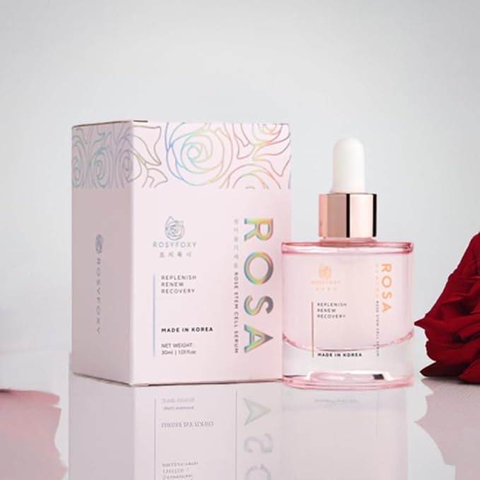 RosyFoxy Rosa Hyaluronic Acid Serum for Face, Rejuvenating Collagen Serum for Fine Lines and Wrinkles, Hydrating, Even Toning, Suitable for All Skin Type including Sensitive - 30 mL - Made in Korea