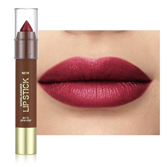 Matte Lipstick Crayon Set for Women, Cherry Red 24 Hour Lipstick Lip Liner Pencil, Neutral Lip Stick Lipliner Long Lasting Waterproof Smudge Proof, Vegan & Cruelty-Free, 06