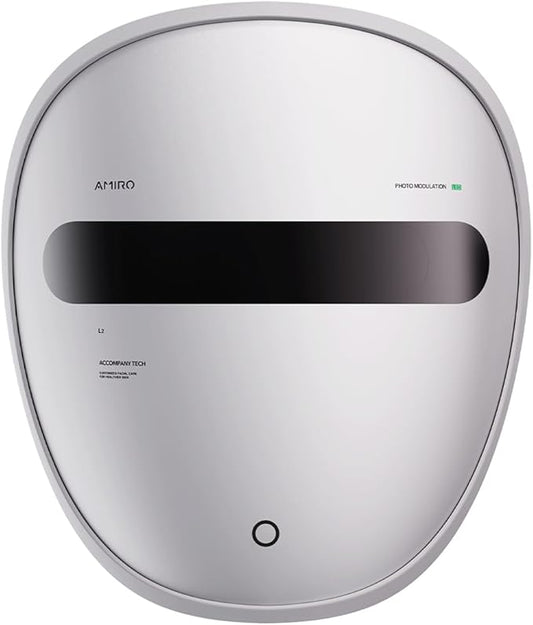 AMIRO Spectra 5-in-1 Light Therapy Face Mask, Contour With Blue, Red, Green, Yellow, and Infrared Light, 3 Modes for Oily, Acne-Prone, and Sagging Skin, Skincare for Face, Silver