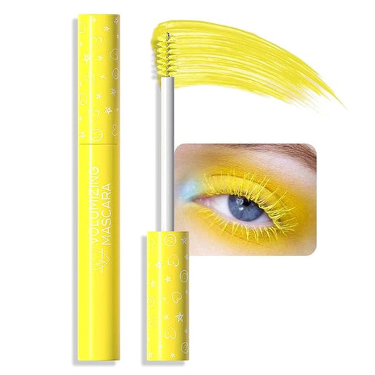 Yellow Lash Mascara Waterproof, Long lasting Charming Voluminous Cruelty Free Vegan Yellow Eye Makeup