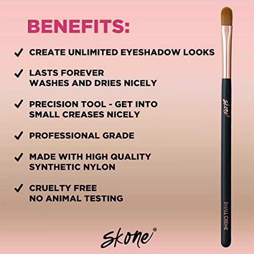 Skone Cosmetics | Makeup Brush | Blend, Bronze, Apply Foundation | Makeup Applicator (Small Creme Brush)
