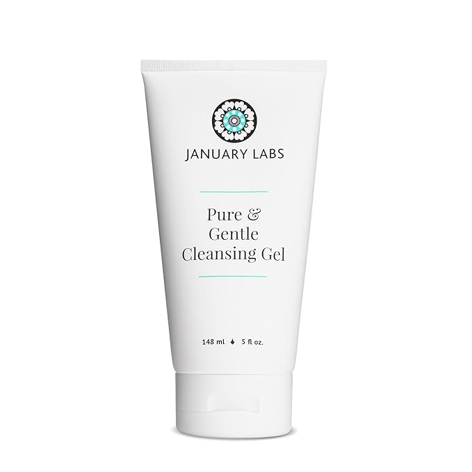 January Labs Pure & Gentle Face Cleanser Gel, Face Wash for All Skin Types, Dry Skin, Sensitive, Acne Prone Skin, Skin Care Essential, 5 Oz