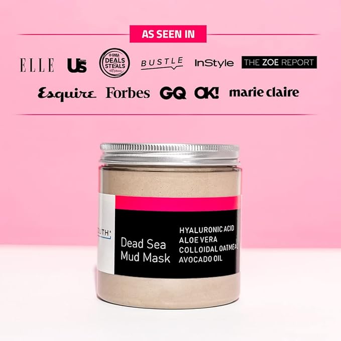 YEOUTH Dead Sea Mud Mask for Face with Hyaluronic Acid and Avocado Oil, Revitalizing Face Masks for Smoother Looking Skin 8oz