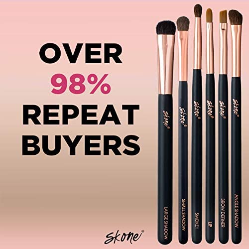 Professional Makeup Brush Set - Skone Luxe Pro Makeup Brushes, 6 pc Set