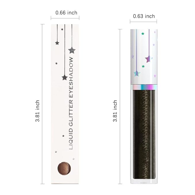 evpct Liquid Shimmery Glitter Eyeshadow Eyeliner, High Pigment Colored Metallic Eyeshadow Stick Eyeliner, Waterproof Long Lasting Sparkle Eye Makeup Set for Women, 17# Clinker