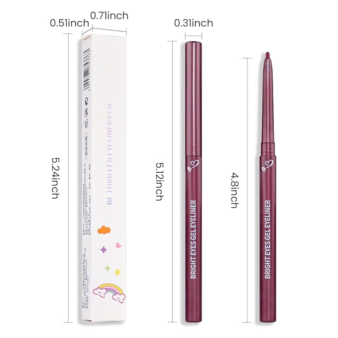 Kaely 1.5mm Skinny Gel Eyeliner Pencil,Berry Pink Cat Eye Liner Makeup Pen,Cream Smooth Eyeliner Crayon,delineador de ojos contra el agua,Waterproof Long Lasting 16 Hour Wear,Vegan & Cruelty Free,04