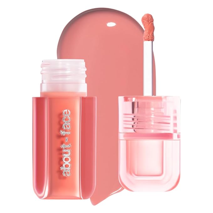 about-face Blush Rush Liquid Blush – Hydrating, Buildable Formula with Jojoba Oil, Hyaluronic Acid, and Squalane – Long-Lasting Dewy Finish – Vegan & Cruelty-Free (Starting Line – Peachy Pink)