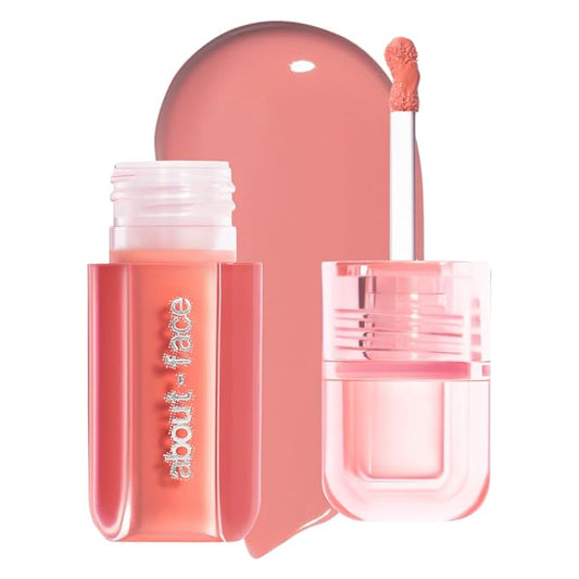 about-face Blush Rush Liquid Blush – Hydrating, Buildable Formula with Jojoba Oil, Hyaluronic Acid, and Squalane – Long-Lasting Dewy Finish – Vegan & Cruelty-Free (Starting Line – Peachy Pink)