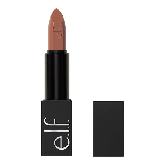 e.l.f. O Face Satin Lipstick, Richly Pigmented, Nourishing & Long-Lasting Creamy Lipstick, Infused With Jojoba, Vegan & Cruelty-Free, Drive