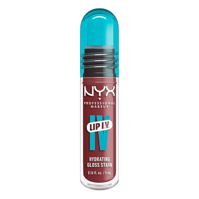 NYX Professional Makeup Lip IV Hydrating Glossy Lip Stain with 12HR Hydration - Hydra Honey (Brown)
