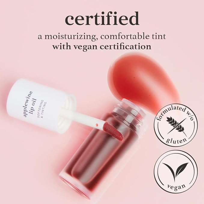 NOONI Korean Lip Oil - Applewine | Long-Lasting, Moisturizing, Plumping, Revitalizing for Dry Lips, Waterproof, No Peel Off, Hydrating, Nourishing Crystal Clear, 0.12 FL Oz