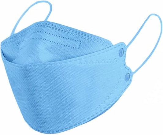 50 PCS KF94 Face Masks 4-Ply Breathable 3D Fàce Mẵsk for Adult,Blue Color