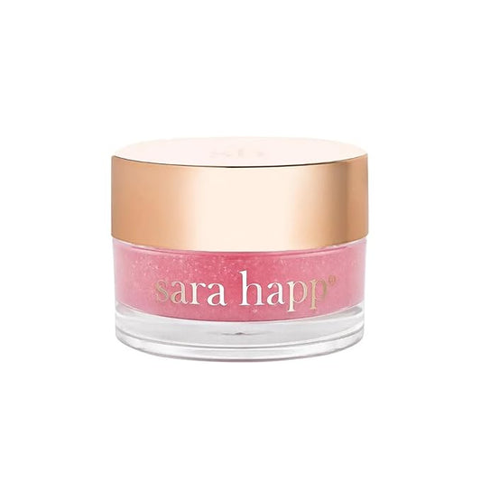 Sara Happ The Lip Scrub: Pink Grapefruit Sugar Scrub for Dry Lips - Gently Exfoliate, Polish, and Revitalize Lips with Vitamin E and Jojoba & Grape Oils, Vegan, 0.5 oz.