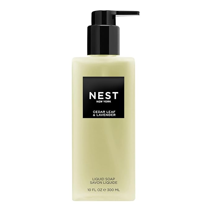 NEST New York Liquid Soap, Cedar Leaf & Lavender - 10 fl oz - Cleanses & Nourishes Skin - Approx. 300 Pumps Per Bottle - Gluten Free & Cruelty Free