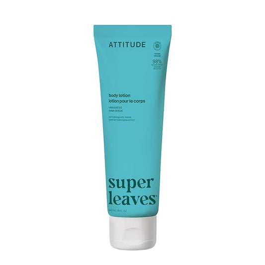 ATTITUDE Body Lotion, EWG Verified, Vegan & Cruelty-Free, Hydrating Moisturizer for Dry Skin, Non-Greasy, Skin Care, Unscented, 8 Fl Oz