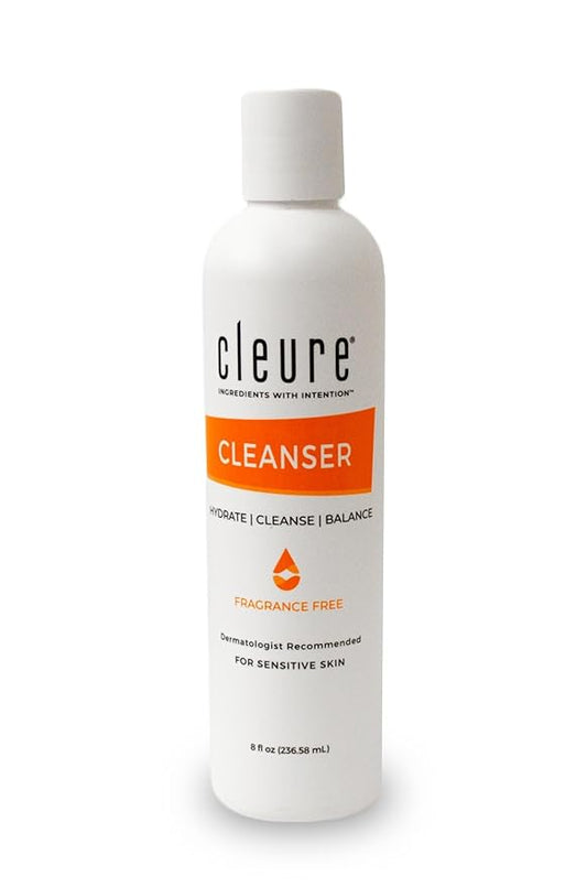 Cleure Lotion Cleanser for Dry Sensitive Skin, Free of Fragrance, Gluten, Paraben, Salicylate and Non Comedogenic (8 oz, 1 Pack)