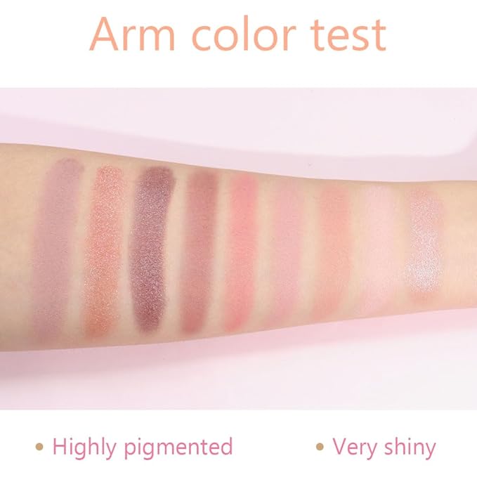9 Colors Colorful Eyeshadow Palette Makeup,Rose Gold Brown Nude Purple Matte Shimmer Neutral Eye Shadow Powder Palette,Naturing-Looking Long Lasting Waterproof