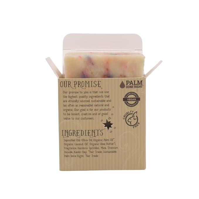 Natural Confetti Bar Soap - Gentle Cleansing for Sensitive Skin, Sweet and Vanilla - 3 Pack
