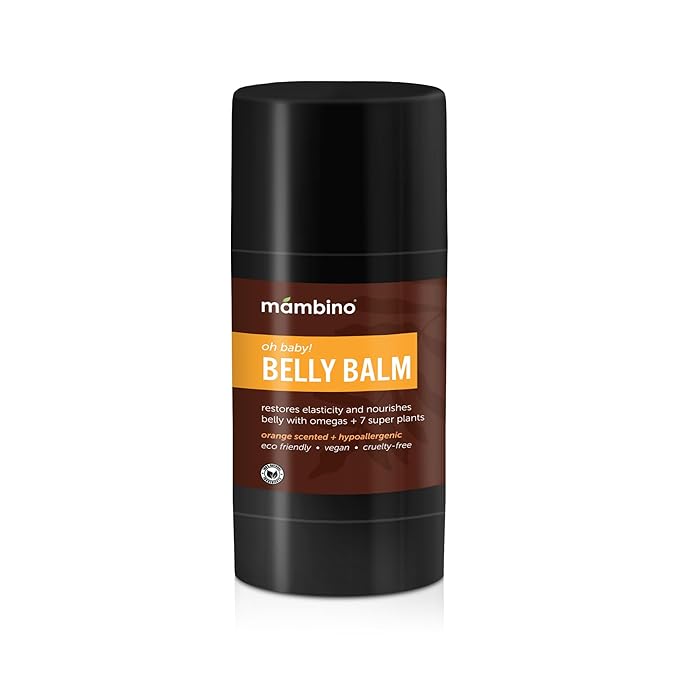 Mambino Organics Oh Baby! Belly Balm for Pregnant Women, Organic Shea Butter, Tamanu Oil and Calendula, Helps Reduce Stretch Marks in Pregnancy, Vegan, Maternity Skin Care, 2.5 fl oz