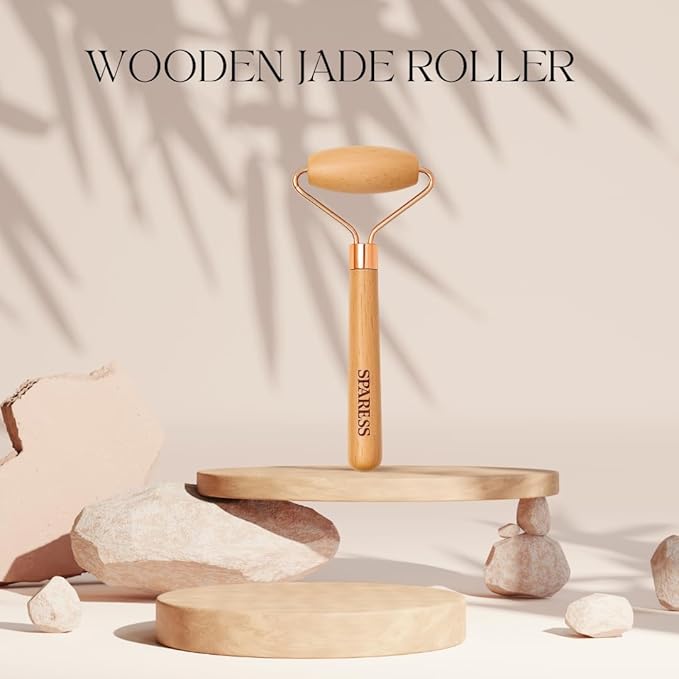 Self Care Unique Organic Spa Set for Teens, Women – Eco Friendly Box with Bamboo Makeup Brush, Wooden Jade Roller & Soft Face Towel – Natural Vegan Gift Box for Birthdays, Holidays & Relaxing Spa Day