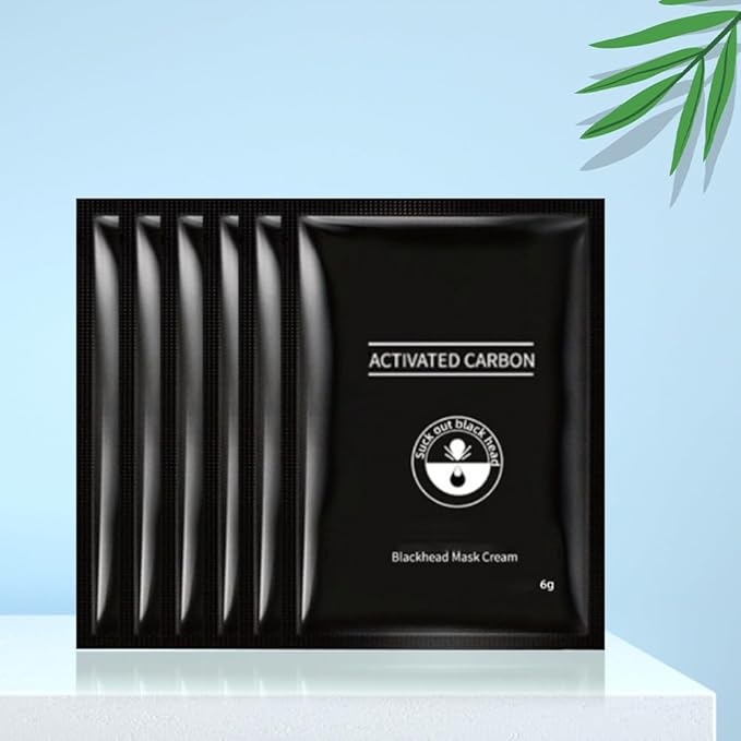 6Pcs Black Charcoal Face Mask Peel Off Men, Black Head Remover Facemask, Black Activated Charcoal Face Mask Skincare peel off, Blackhead Remover Strip Facial Mask for All Skin Types, 6g*6