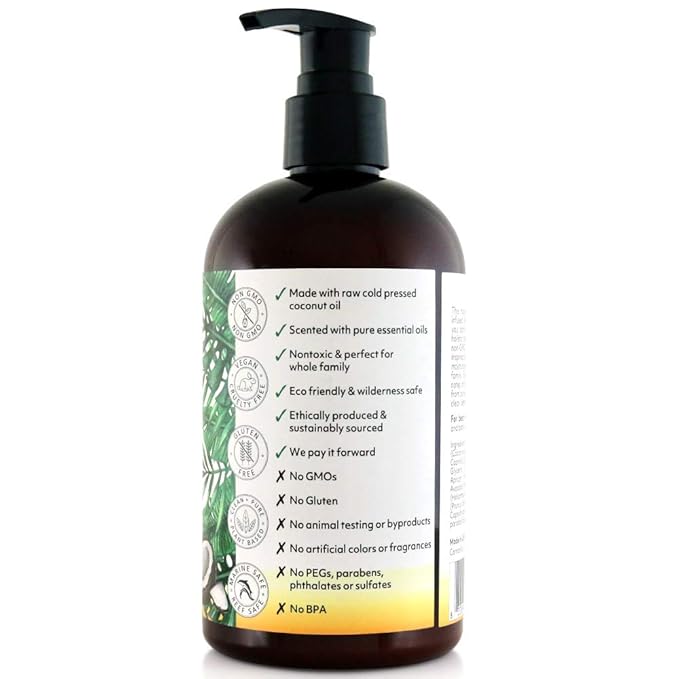 Coco Fiji Face & Body Lotion Infused With Coconut Oil | Lotion for Dry Skin | Moisturizer Face Cream & Massage Lotion for Women & Men | Grapefruit 12 oz, Pack of 1