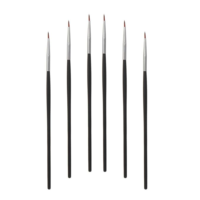 Eye Makeup Sable Eyeliner Brushes, 6 Pcs Ultra Fine Soft Sable Eyeliner Makeup Tools for Women to Accurately Apply Gel and Wet Powder