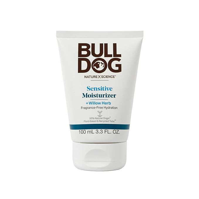 BULLDOG Mens Skincare and Grooming Face Moisturizer Fragrance Free, Sensitive, 3.3 Fluid Ounce
