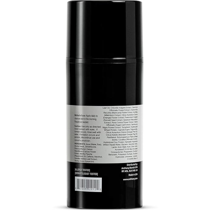 Anthony Wake Up Call, 3 Fl Oz, Face and Anti-Puffiness – Tired Skin Refresher & Moisturizer with Caffeine, Menthol, Green Tea, and Shea Butter
