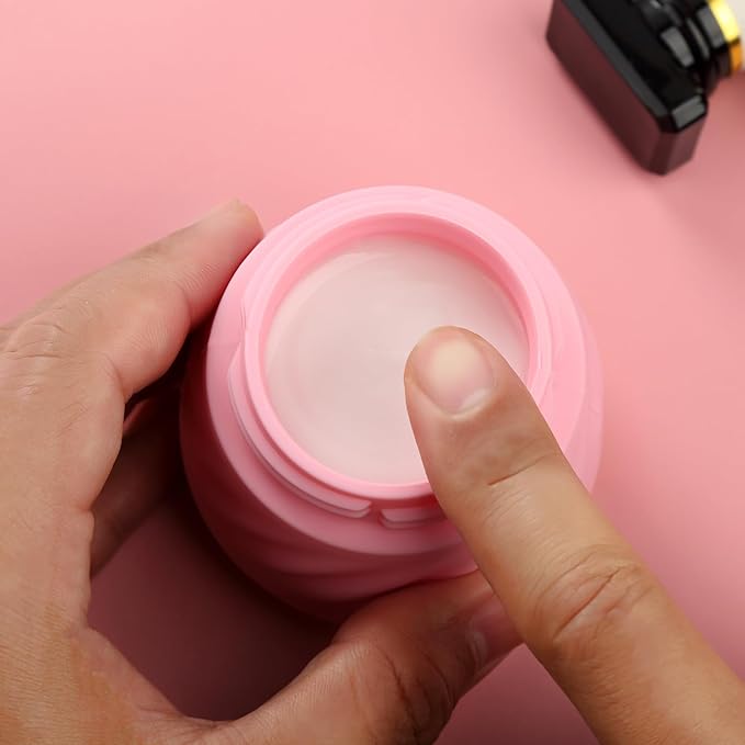 Gemice 4 OZ Travel Size Containers for Toiletries, 4-Pack Leak-Proof Silicone Slime Jars with Lids, BPA Free Small Round Cosmetic Slime Container for Lotion, Cream, Ointments, Travel Essentials