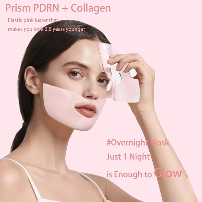 5 Pack Salmon DNA PDRN Pink Collagen Gel Face Mask, Overnight Hydrogel Real Deep Mask Korean Skincare - Enhancing Recovery for All Skin Types and Radiance Boost, elasticity, hydrating, firming