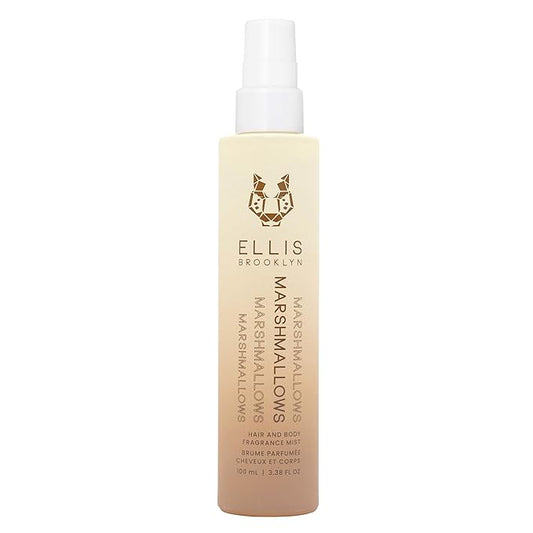 Ellis Brooklyn MARSHMALLOWS Hair And Body Fragrance Mist - Gourmand Perfume Mist with Marshmallow, Caramel Accord, & Milky Musks, Vegan Perfume, Made In The USA, 100ml 3.38 Fl Oz