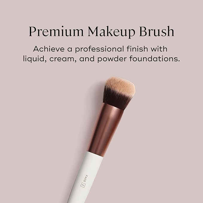 EVER Foundation Brush – Professional Contoured Face Makeup Brush for Liquid & Powder Foundation, Vegan Synthetic Bristles, Cruelty-Free