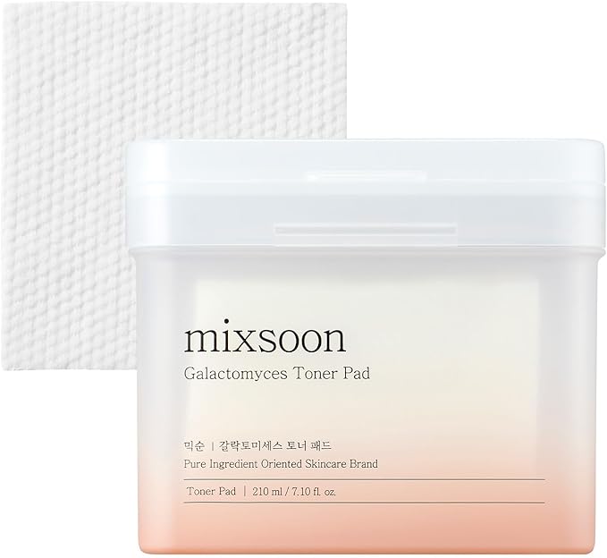 mixsoon Galactomyces Toner Pad,Fermented Nutrition, Galactomyces, Dual-Textured Pad 210ml / 7.10 Fl.Oz (60 heets)