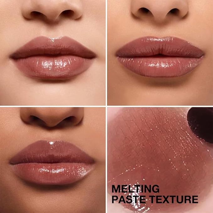 2Pcs Honey Lipstick Tinted Lip Balm, Sheer Hydrating Lip Stain for All Skin Tones, Natural Lightweight Lips Gloss Makeup for Women, Vegan & Cruelty-Free (Black & Pink)