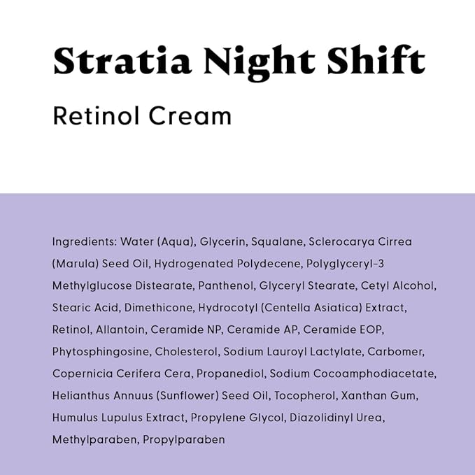 Stratia Night Shift Retinol Cream – Age-Defying Face Moisturizer for Smooth, Radiant Skin, Hydrating & Gentle Lotion for All Skin Types, 1.7 Fl Oz