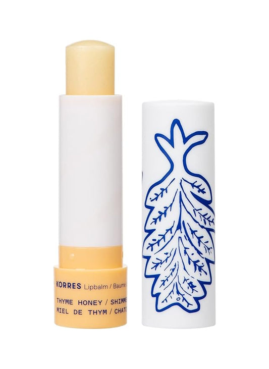 KORRES Lip Butter Stick Thyme Honey Shimmer, Hydrating Lip Balm with Greek Hypericum Balsam Oil, Moisturizing Natural Shine & Subtle Tint for Soft Smooth Lips, Lip Care for Women & Men, 0.17 Oz Stick