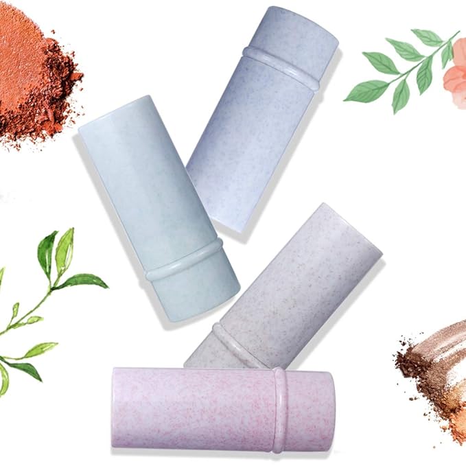 Vtrem 4 Colors Kabuki Makeup Brush Retractable Blush Brushes Premium Foundation Brush Travel Kit for Mineral Powder, Contouring, Cream, Liquid Cosmetics, Pink/Blue/White/Purple