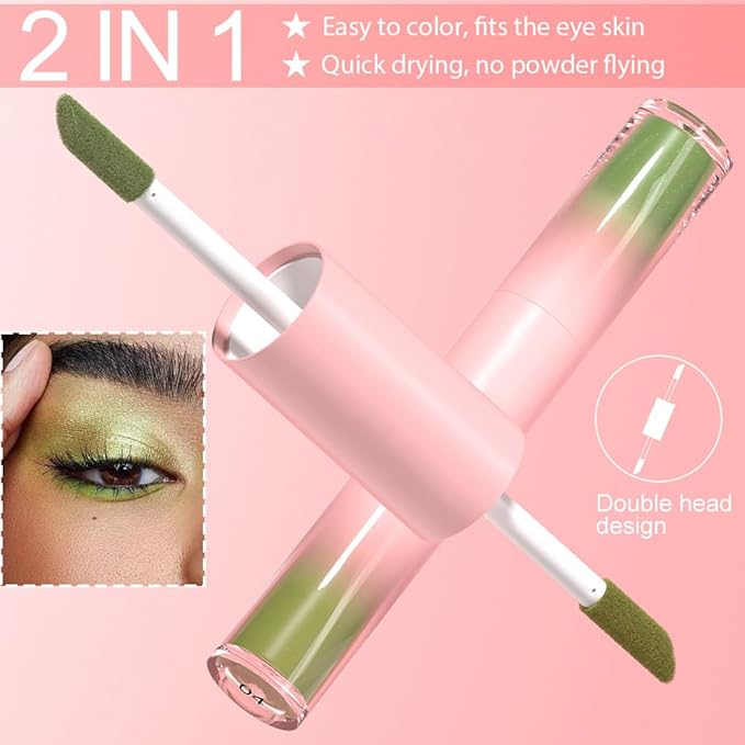 EVPCT Dual Color Shimmer to Glitter Liquid Eyeshadow - Easy Style Formula, Waterproof & Long Lasting Eye Shadow - 01# Brown Glitter - Maroon Shimmer