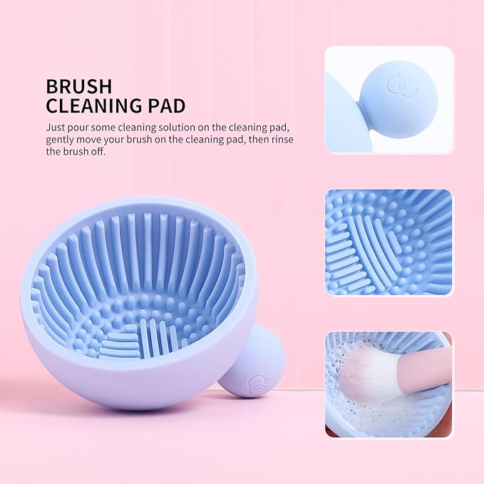 Docolor Makeup Brushes 16Pcs Makeup Brush Set with Makeup Bag Makeup Sponge & Brush Cleaning Pad Professional Face Powder Kabuki Foundation EyeShadow Concealers Brush Kit Gift Box Fantasy Series Ⅲ
